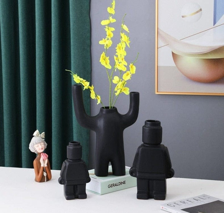 Robot Doniczki z Ceramiki - BrickBotanica-Czarny-S-Trend Polska