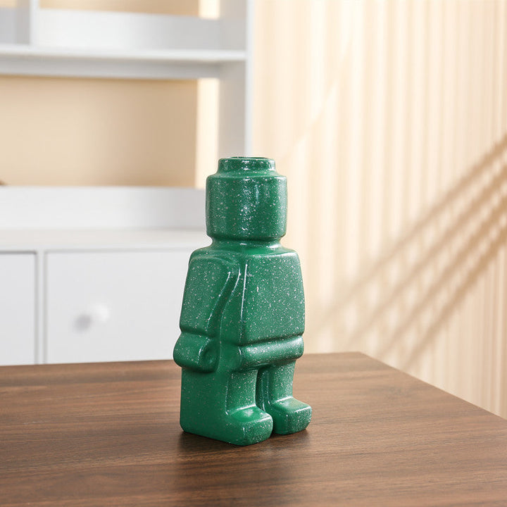 Robot Doniczki z Ceramiki - BrickBotanica-Ciemnozielony-S-Trend Polska