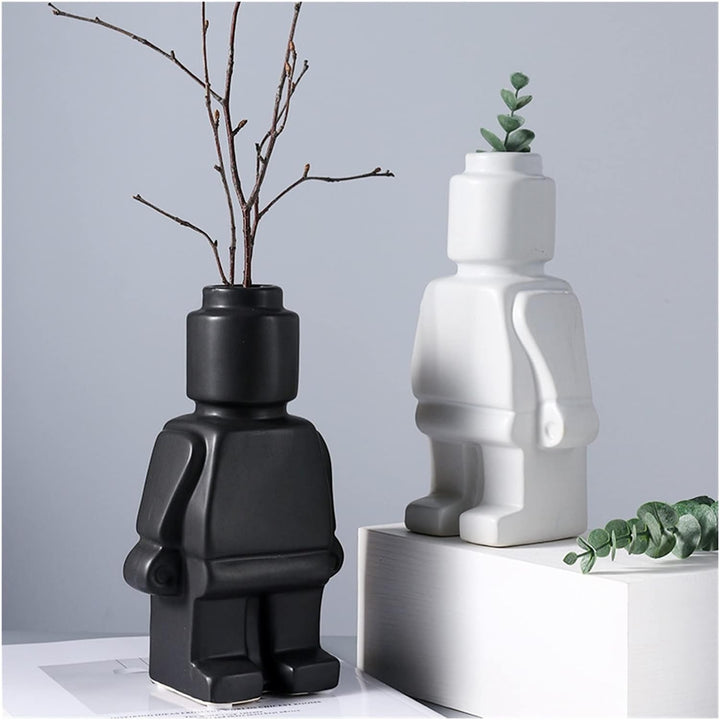 Robot Doniczki z Ceramiki - BrickBotanica-Ciemnozielony-S-Trend Polska