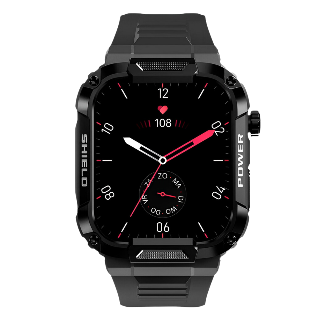 Robustny smartwatch dla mężczyzn – IronPulse X1-Czarny-Trend Polska