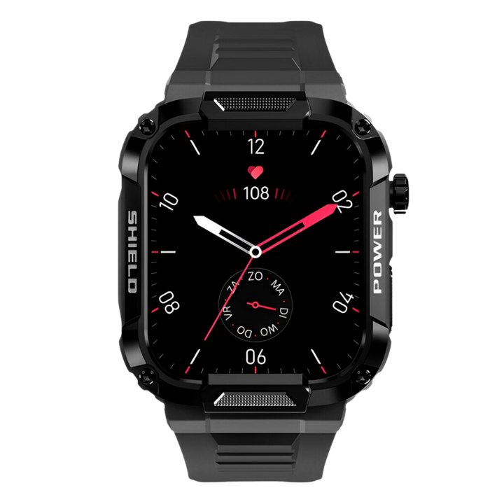 Robustny smartwatch dla mężczyzn – IronPulse X1-Czarny-Trend Polska