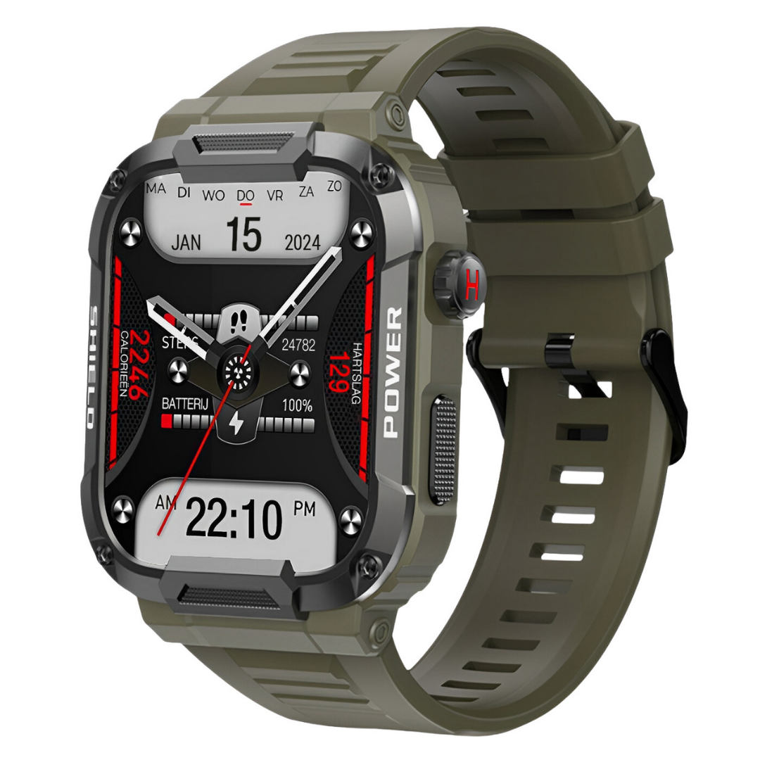 Robustny smartwatch dla mężczyzn – IronPulse X1-Zielony-Trend Polska