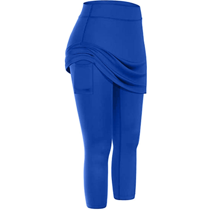 Rock-Leggings z praktycznymi kieszeniami bocznymi – Mireille-Niebieski-S-Trend Polska