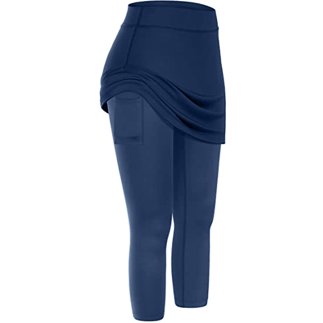 Rock-Leggings z praktycznymi kieszeniami bocznymi – Mireille-Czerwony wino-S-Trend Polska