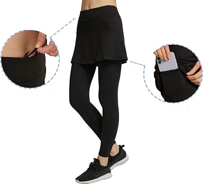Rock-Leggings z praktycznymi kieszeniami bocznymi – Mireille-Czerwony wino-S-Trend Polska