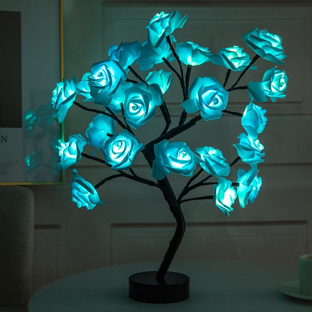 Rozświetlona Różana Gałąź – LumiRose-Niebieski-Trend Polska