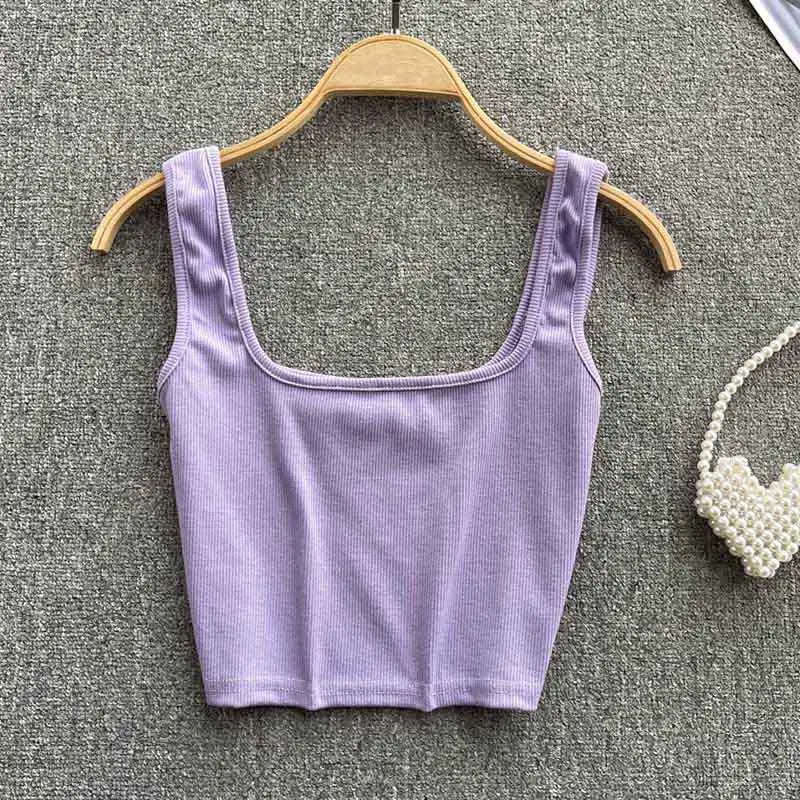 Rugloze Krótkie Top w Jednolitym Kolorze – Zayra-Fioletowy-S-Trend Polska