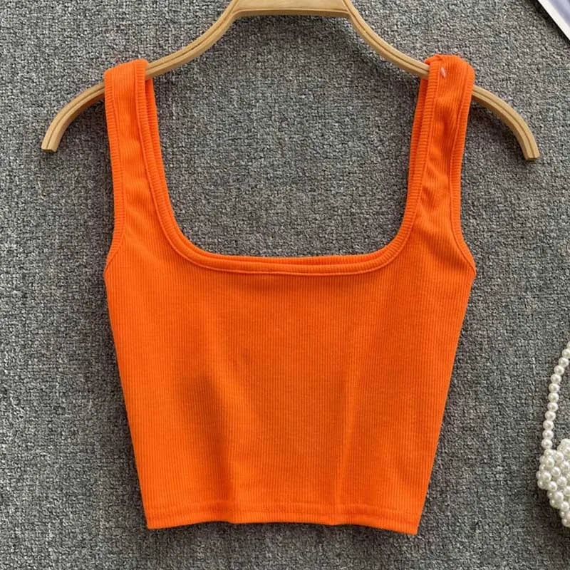 Rugloze Krótkie Top w Jednolitym Kolorze – Zayra-Pomarańczowy-S-Trend Polska