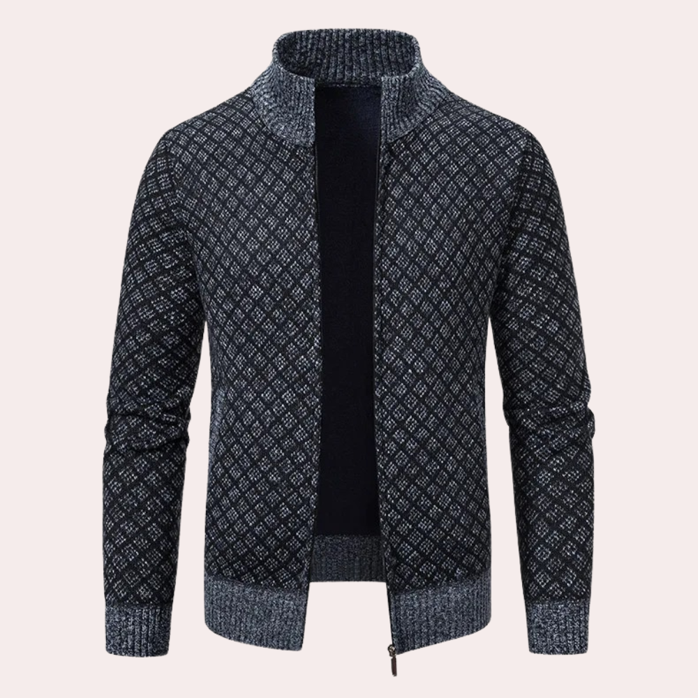 Runia - Sweter z dzianiny dla mężczyzn-ciemnoszary-S-Trend Polska