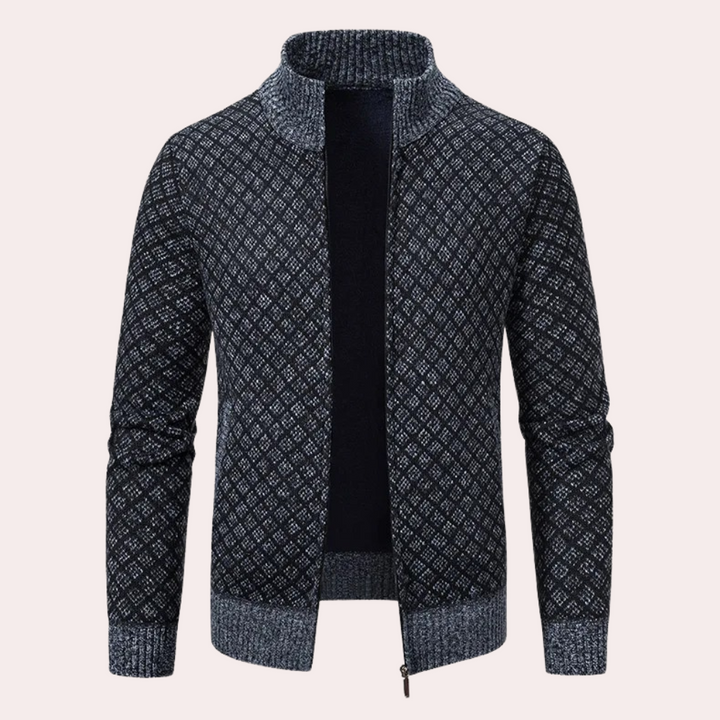 Runia - Sweter z dzianiny dla mężczyzn-ciemnoszary-S-Trend Polska