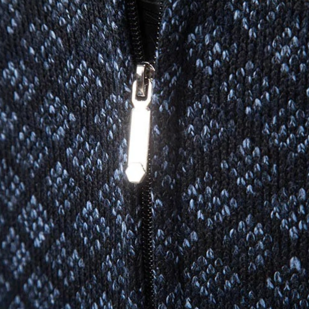 Runia - Sweter z dzianiny dla mężczyzn-Niebieskoszary-S-Trend Polska