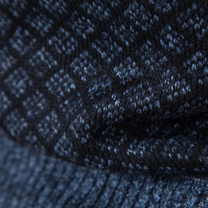 Runia - Sweter z dzianiny dla mężczyzn-Niebieskoszary-S-Trend Polska