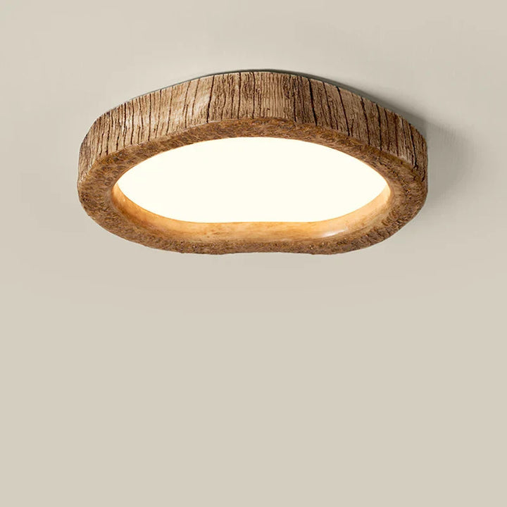 Rustykalna lampa sufitowa LED z wyglądem drewna - Auralog-35 cm-Trend Polska