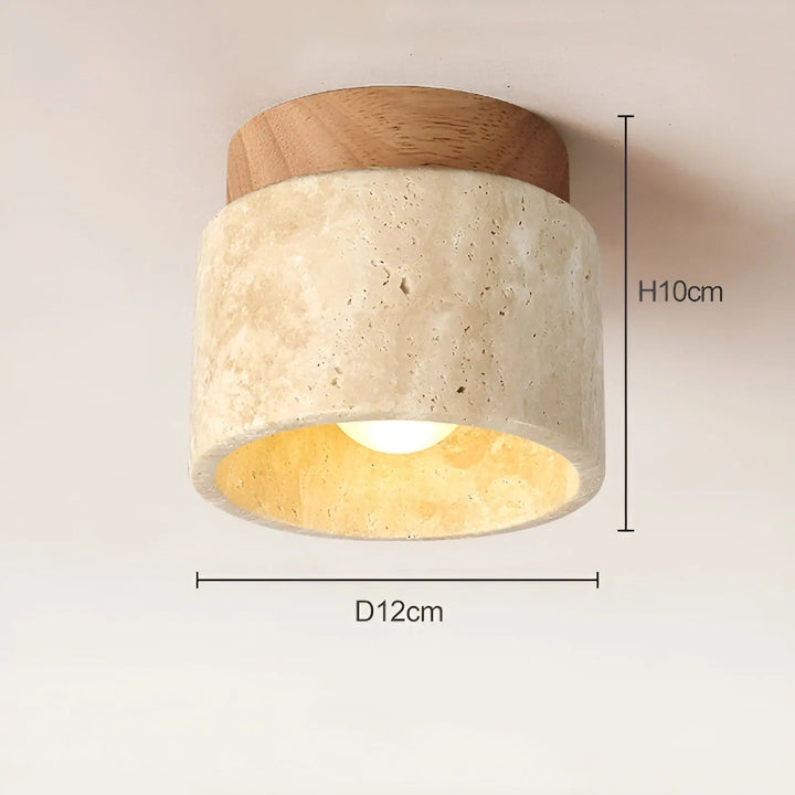Rustykalna lampa sufitowa Travertyn - TravaGlow-Drewniany-Trend Polska
