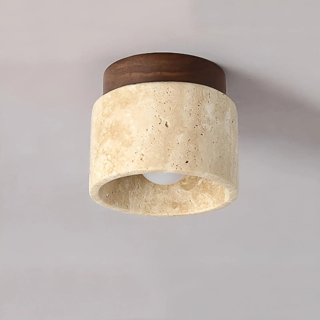 Rustykalna lampa sufitowa Travertyn - TravaGlow-Orzech włoski-Trend Polska