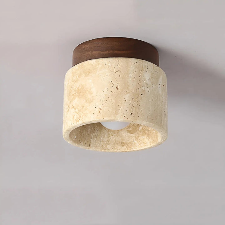 Rustykalna lampa sufitowa Travertyn - TravaGlow-Orzech włoski-Trend Polska