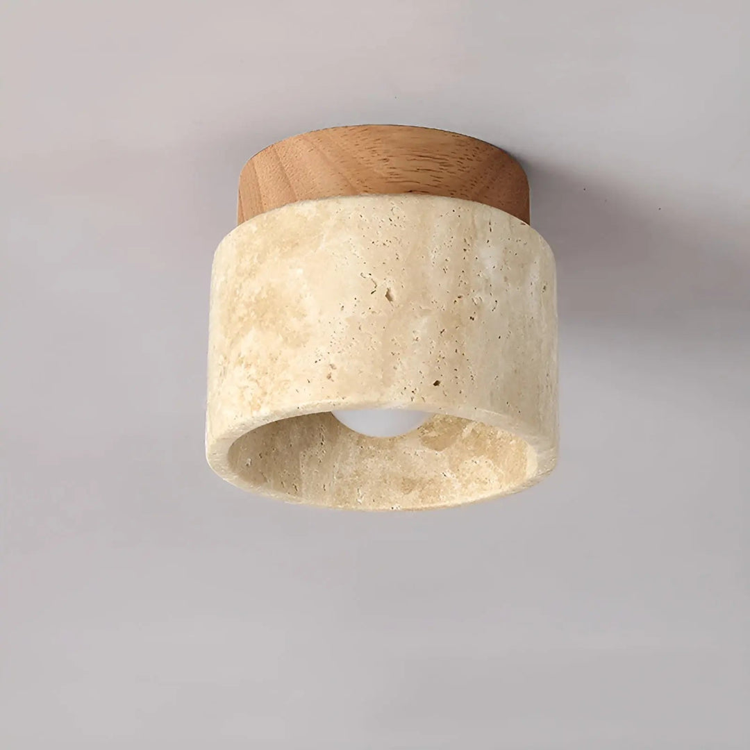 Rustykalna lampa sufitowa Travertyn - TravaGlow-Orzech włoski-Trend Polska