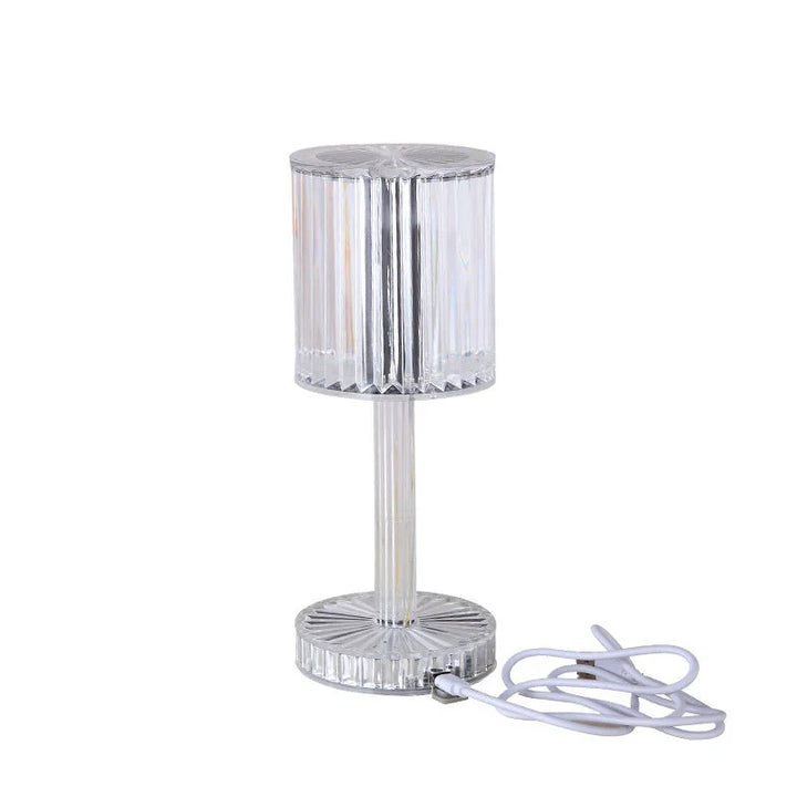 Ściemniaczowa lampa stołowa z kryształami z nowoczesnym oświetleniem - Seraphine-Przezroczysty-Akumulator (dotykowy) - 3 kolory-8.5x25cm-Trend Polska