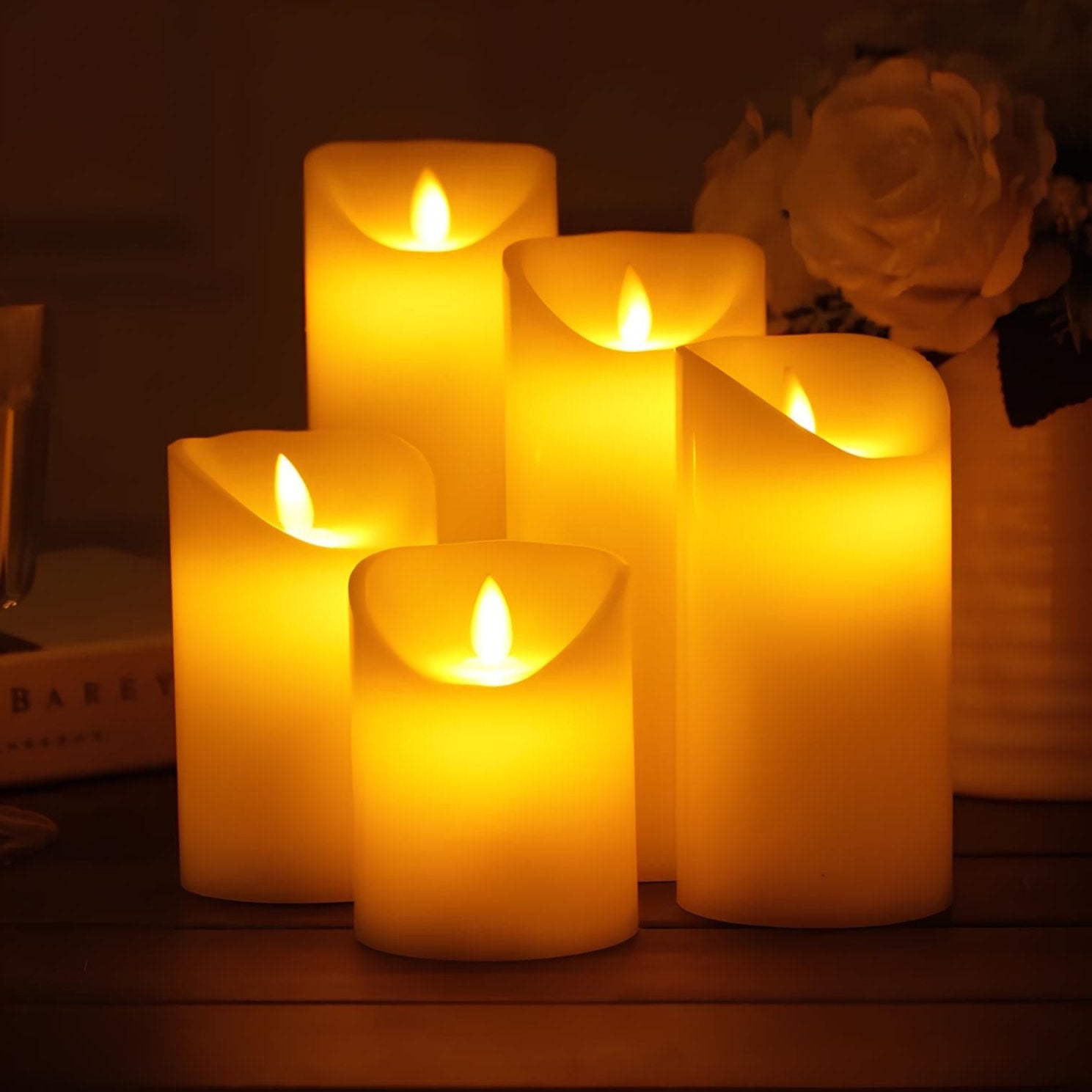 Sentymentalne świece LED - GlowFlicker-Świeczki klasyczne - 5 sztuk-Trend Polska