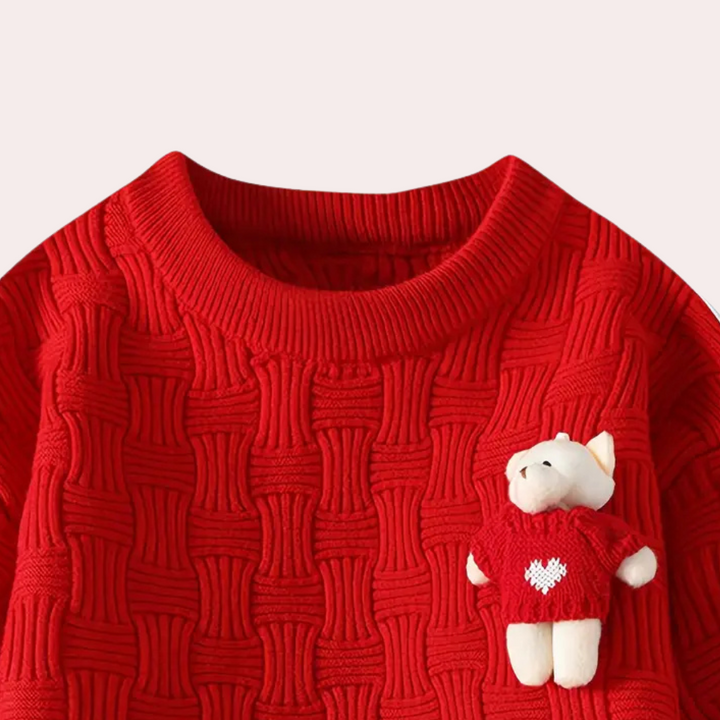 Sera - Wygodny sweter damski z niedźwiedziem-XS-Trend Polska