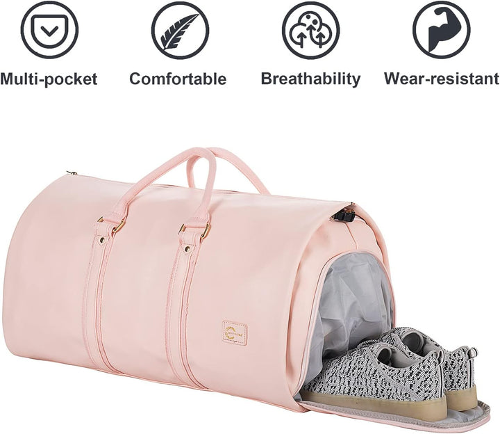 Torba podróżna na weekend – konwertowalna torba duffel z PU skórzanej odzieży – do bagażu podręcznego
