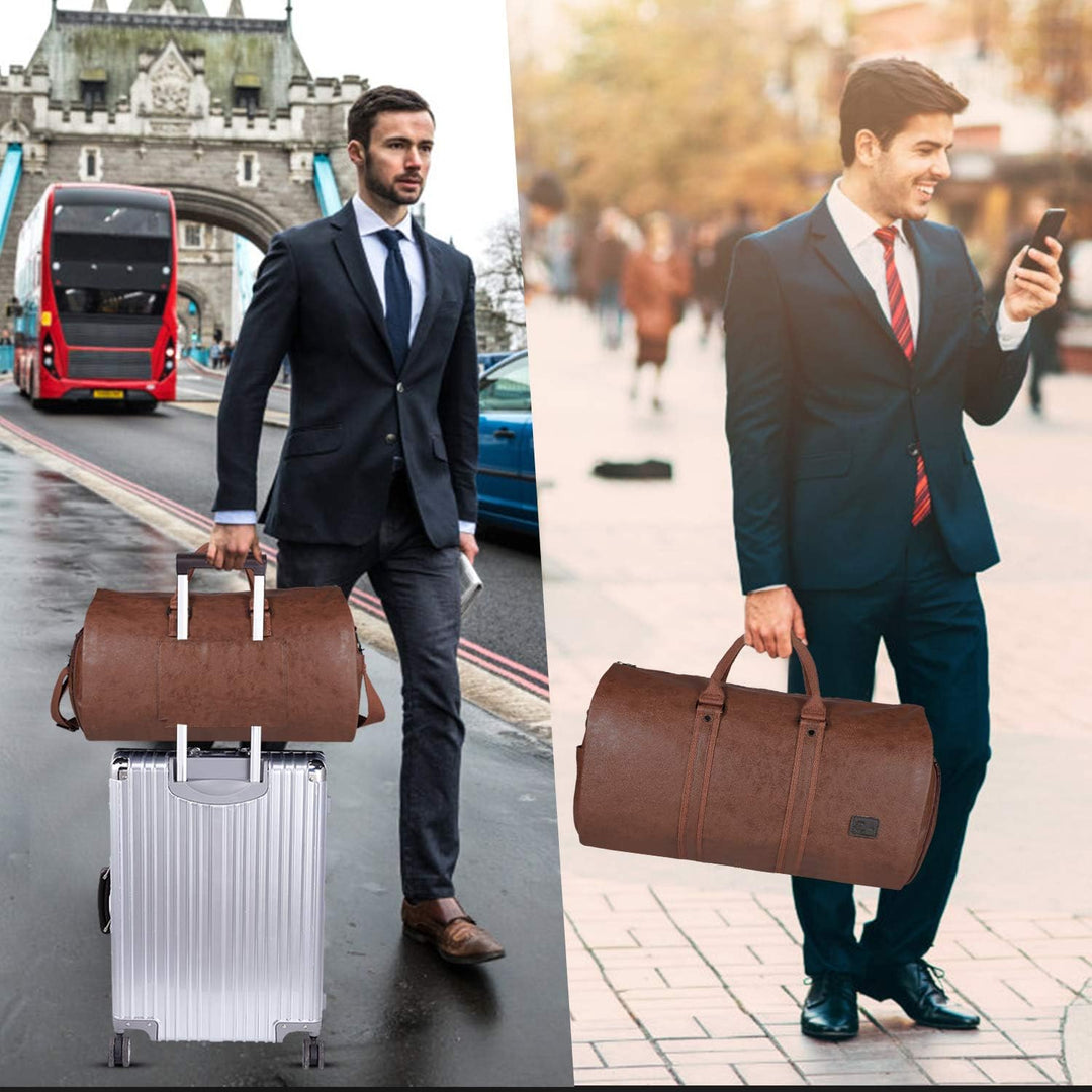 Torba podróżna na weekend – konwertowalna torba duffel z PU skórzanej odzieży – do bagażu podręcznego