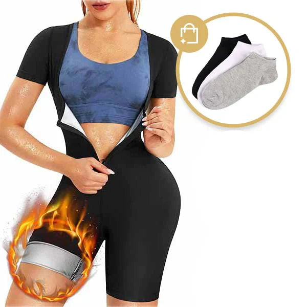 Shapewear Alina | Neoprenowa sauna dla talii, brzucha i nóg-Saunapak Alina + 3 pary skarpet bambusowych-S-Trend Polska