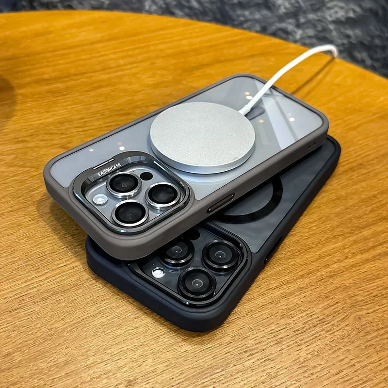 Wstrząsoodporna magnetyczna torba na telefon z ochroną szklaną i stojakiem
