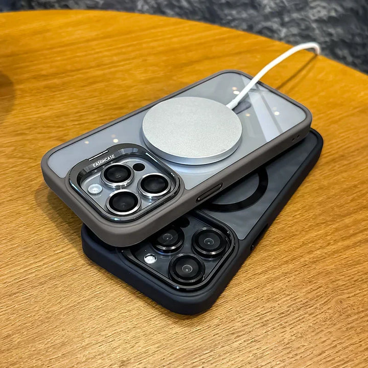 Wstrząsoodporna magnetyczna torba na telefon z ochroną szklaną i stojakiem