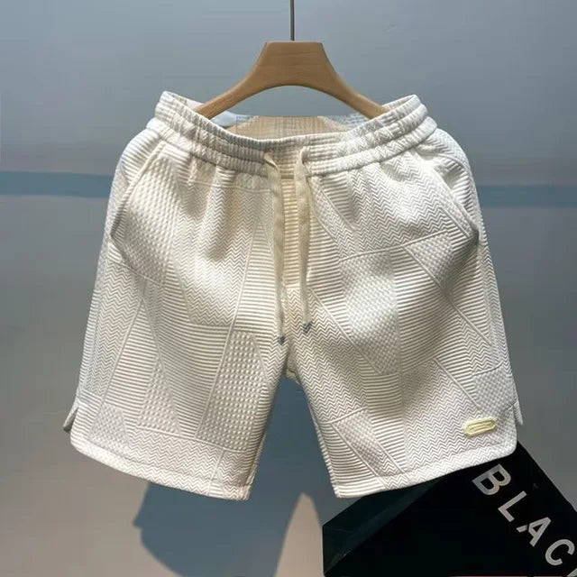 Shorty męskie w jodełkę z technologią Ice-Silk - Milo-Biały-S-Trend Polska