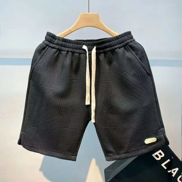 Shorty męskie w jodełkę z technologią Ice-Silk - Milo-Czarny-S-Trend Polska