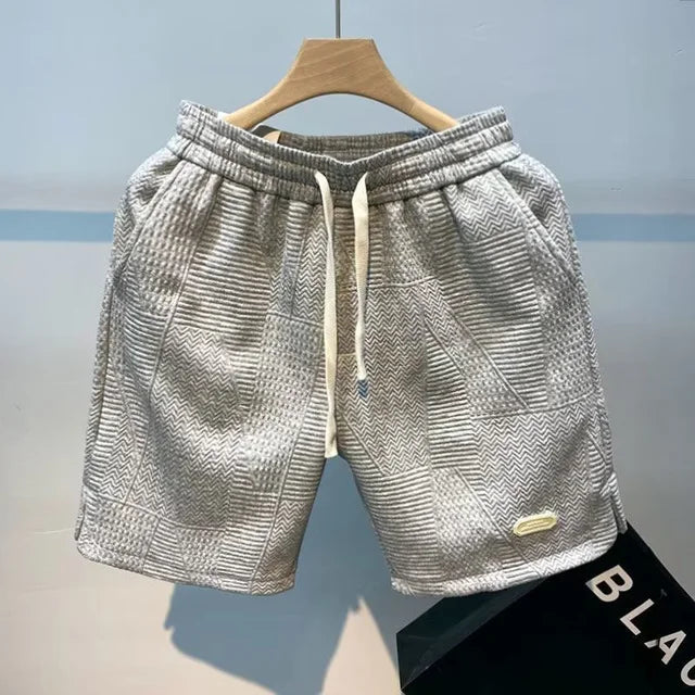 Shorty męskie w jodełkę z technologią Ice-Silk - Milo-Szary-S-Trend Polska