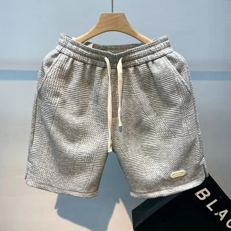 Shorty męskie w jodełkę z technologią Ice-Silk - Milo-Czarny-S-Trend Polska