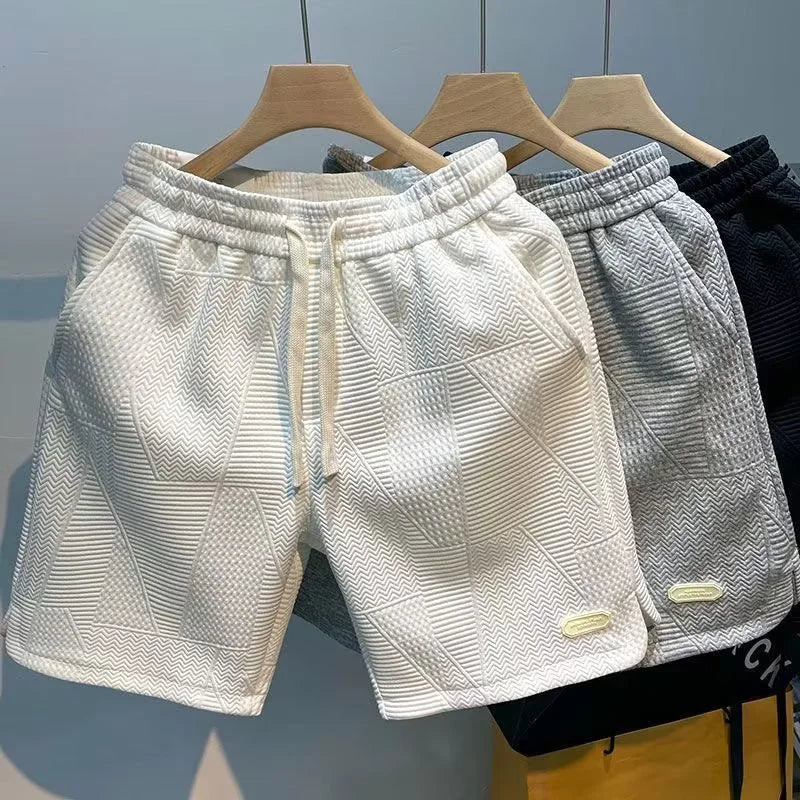 Shorty męskie w jodełkę z technologią Ice-Silk - Milo-Czarny-S-Trend Polska