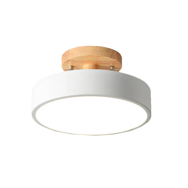 Skandynawska lampa sufitowa LED - NordWood-Biały-Trend Polska