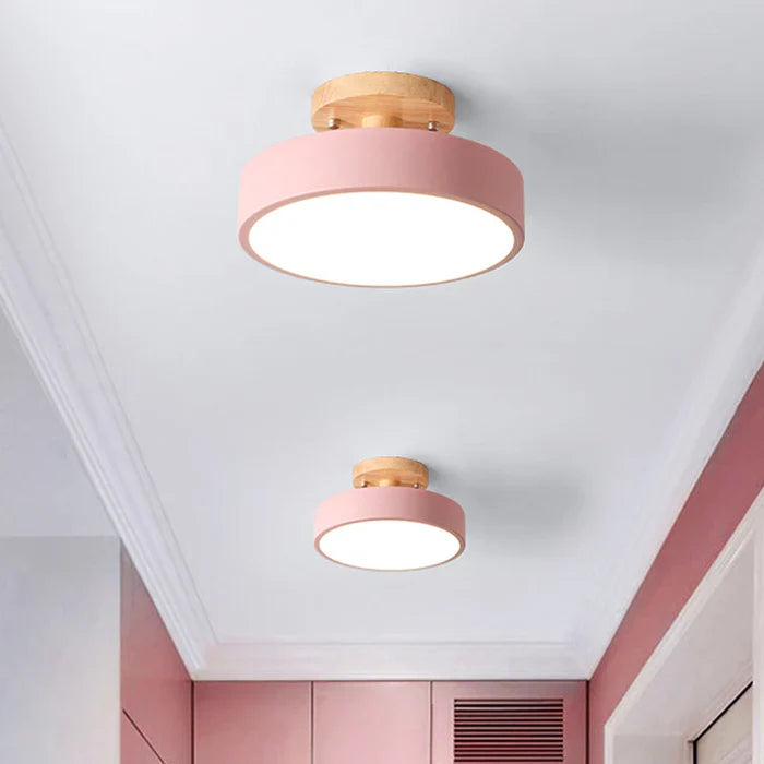 Skandynawska lampa sufitowa LED - NordWood-Zielony-Trend Polska