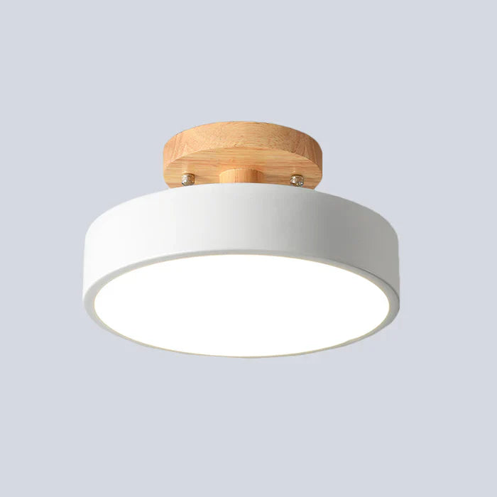 Skandynawska lampa sufitowa LED - NordWood-Zielony-Trend Polska