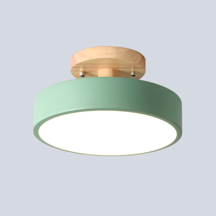 Skandynawska lampa sufitowa LED - NordWood-Zielony-Trend Polska