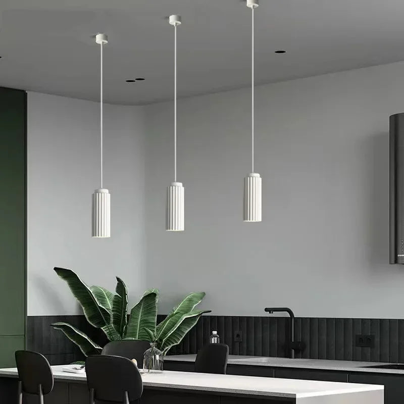 Skandynawska lampa wisząca LED - NordicRadiance-Biały-Zimna biel-Trend Polska