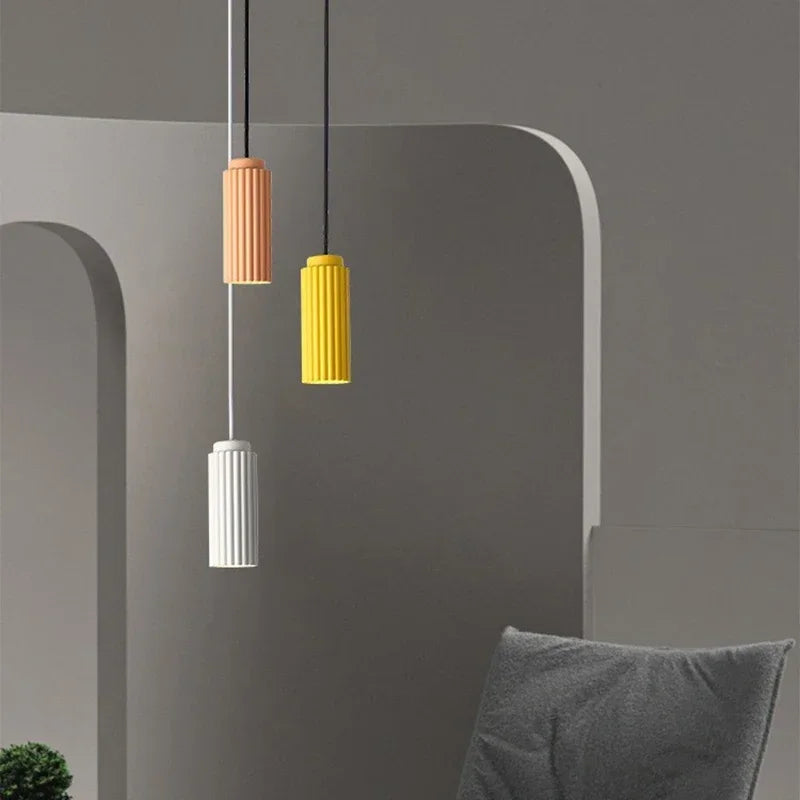 Skandynawska lampa wisząca LED - NordicRadiance-Biały-Zimna biel-Trend Polska