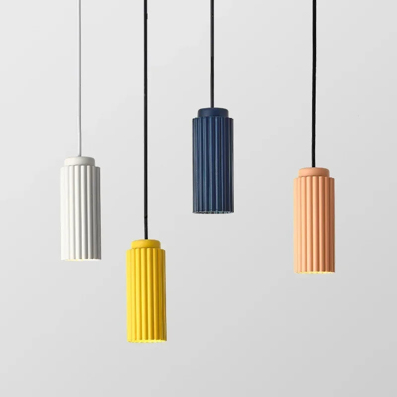 Skandynawska lampa wisząca LED - NordicRadiance-Żółty-Zimna biel-Trend Polska
