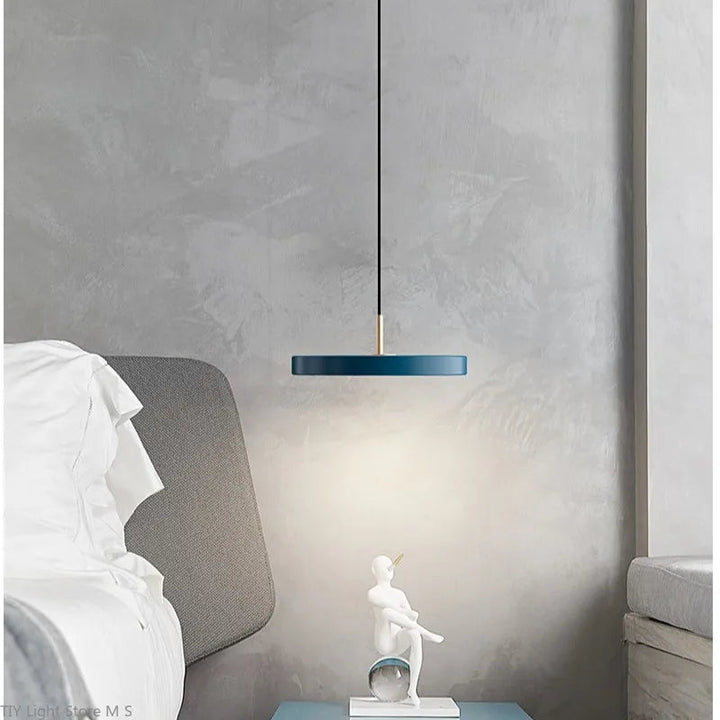 Skandynawska Lampa Wisząca o Minimalistycznym Designie - Lyssa-Niebieski-23cm-Białe światło-Trend Polska