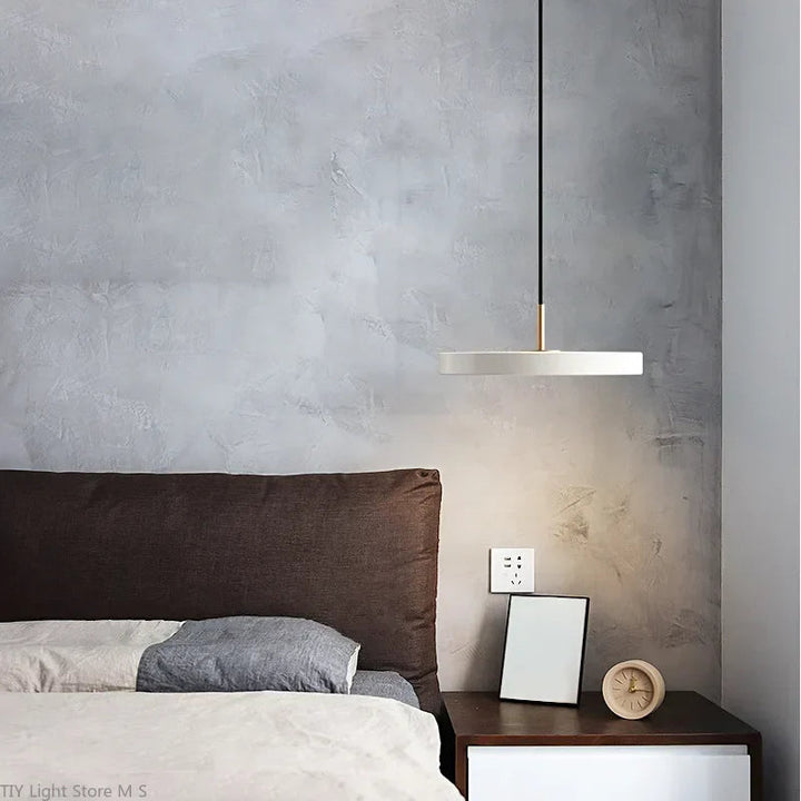 Skandynawska Lampa Wisząca o Minimalistycznym Designie - Lyssa-Biały-23cm-Białe światło-Trend Polska