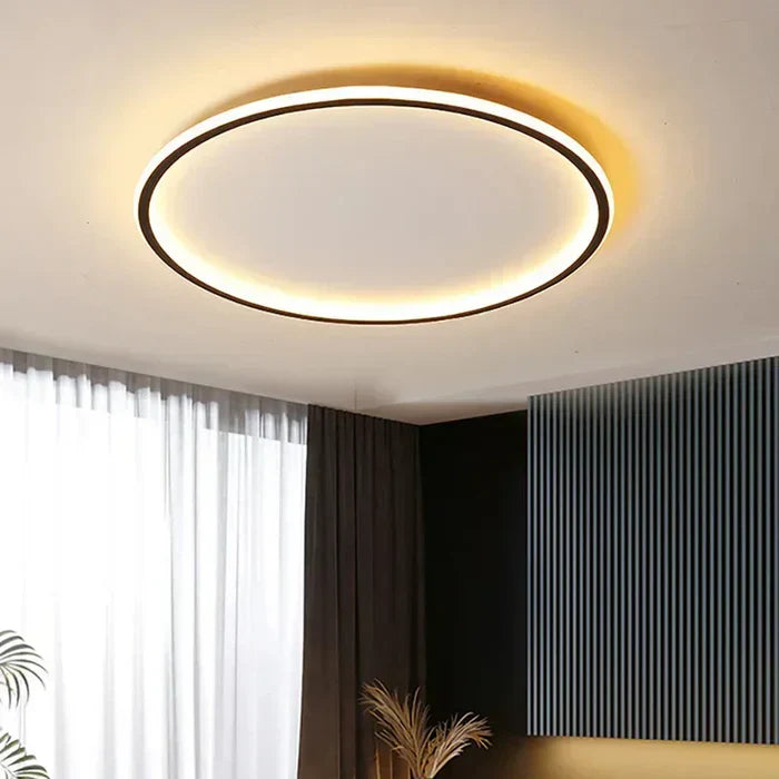 Skandynawska okrągła lampa sufitowa - AuroraSphere-Naturalny Biały (bez RC)-20cm Czarne-Trend Polska