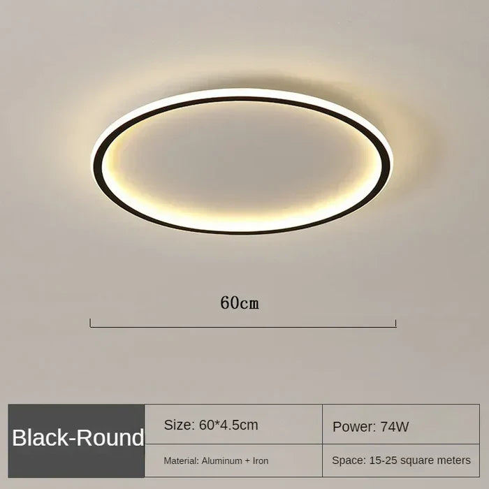 Skandynawska okrągła lampa sufitowa - AuroraSphere-Naturalny Biały (bez RC)-20cm Czarne-Trend Polska