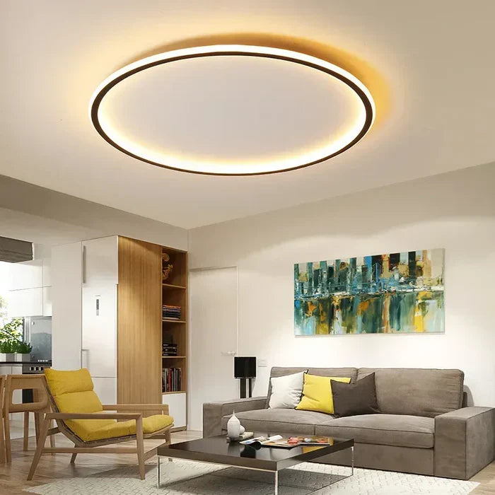 Skandynawska okrągła lampa sufitowa - AuroraSphere-Naturalny Biały (bez RC)-20cm Czarne-Trend Polska