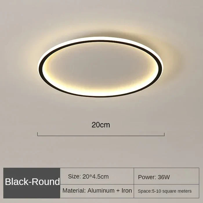 Skandynawska okrągła lampa sufitowa - AuroraSphere-Naturalny Biały (bez RC)-20cm Czarne-Trend Polska