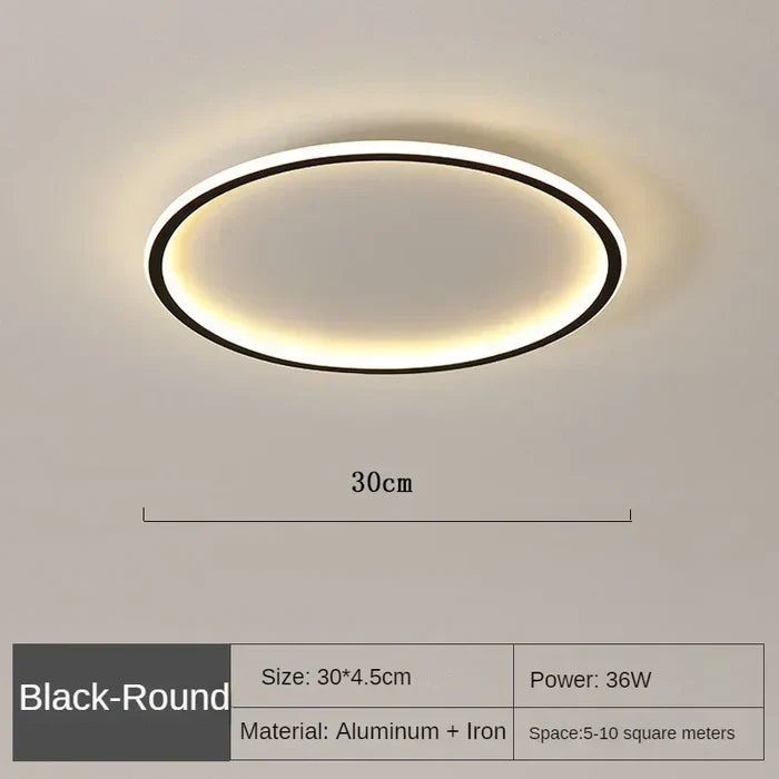 Skandynawska okrągła lampa sufitowa - AuroraSphere-Naturalny Biały (bez RC)-20cm Czarne-Trend Polska