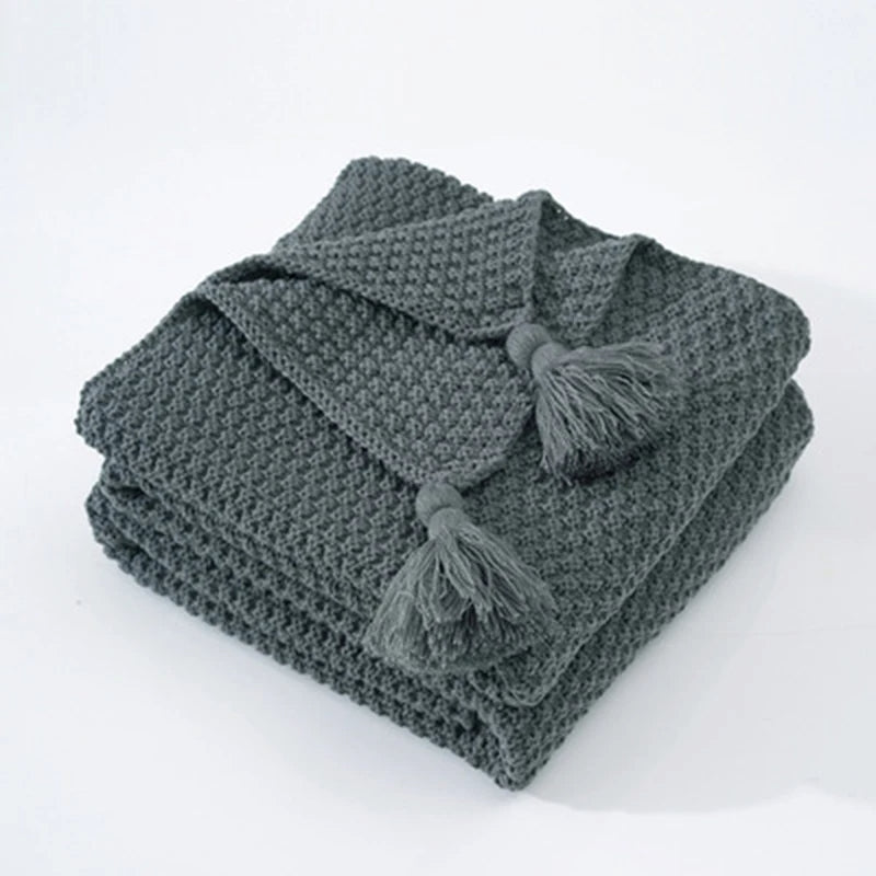 Skandynawski Sweter Wełniany Koc - Aurora-Szary-110x150cm-Trend Polska