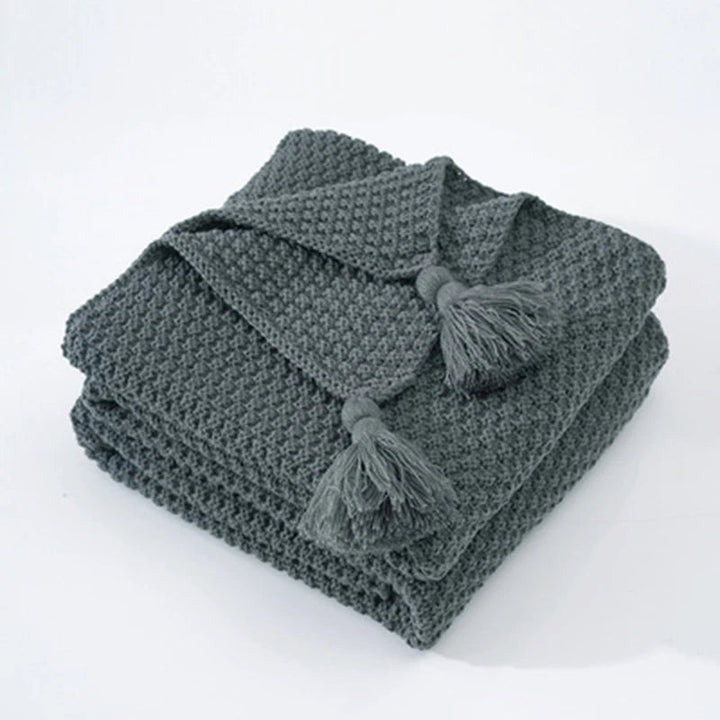 Skandynawski Sweter Wełniany Koc - Aurora-Szary-110x150cm-Trend Polska